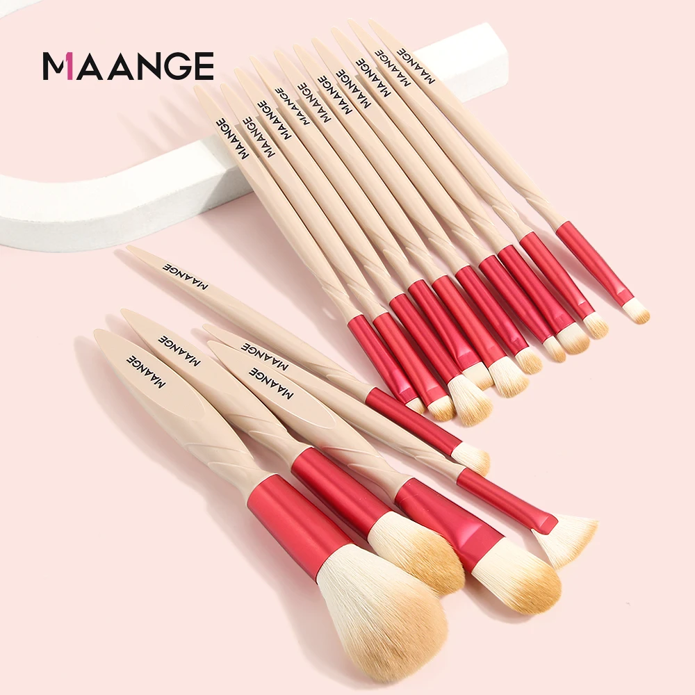 

MAANGE Pro 15 Pcs Makeup Brushes Set Eyeshadow Eyeliner Eyelash Eyebrow Brush Cosmetic Make up Blending Tools Kit Maquiagem