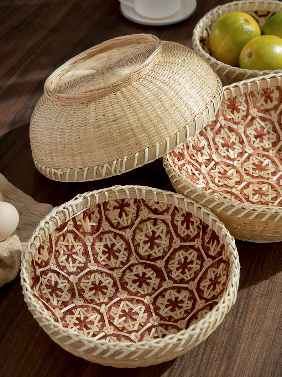 Корзина для хранения хлеба из вьетнамская бамбуковая корзина ротанга фруктов