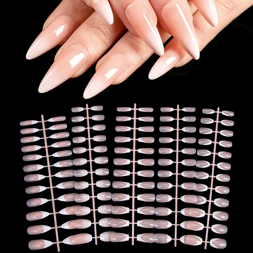 

24 шт., накладные ногти «полумесяц»