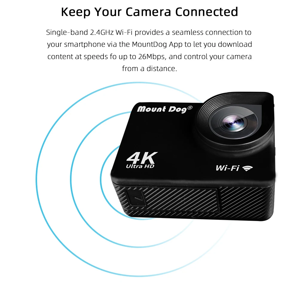 Крепление Спортивная Экшн-камера HD 4K WiFi видео водонепроницаемый пульт дистанционного управления Спортивная видео камера 30fps аксессуары