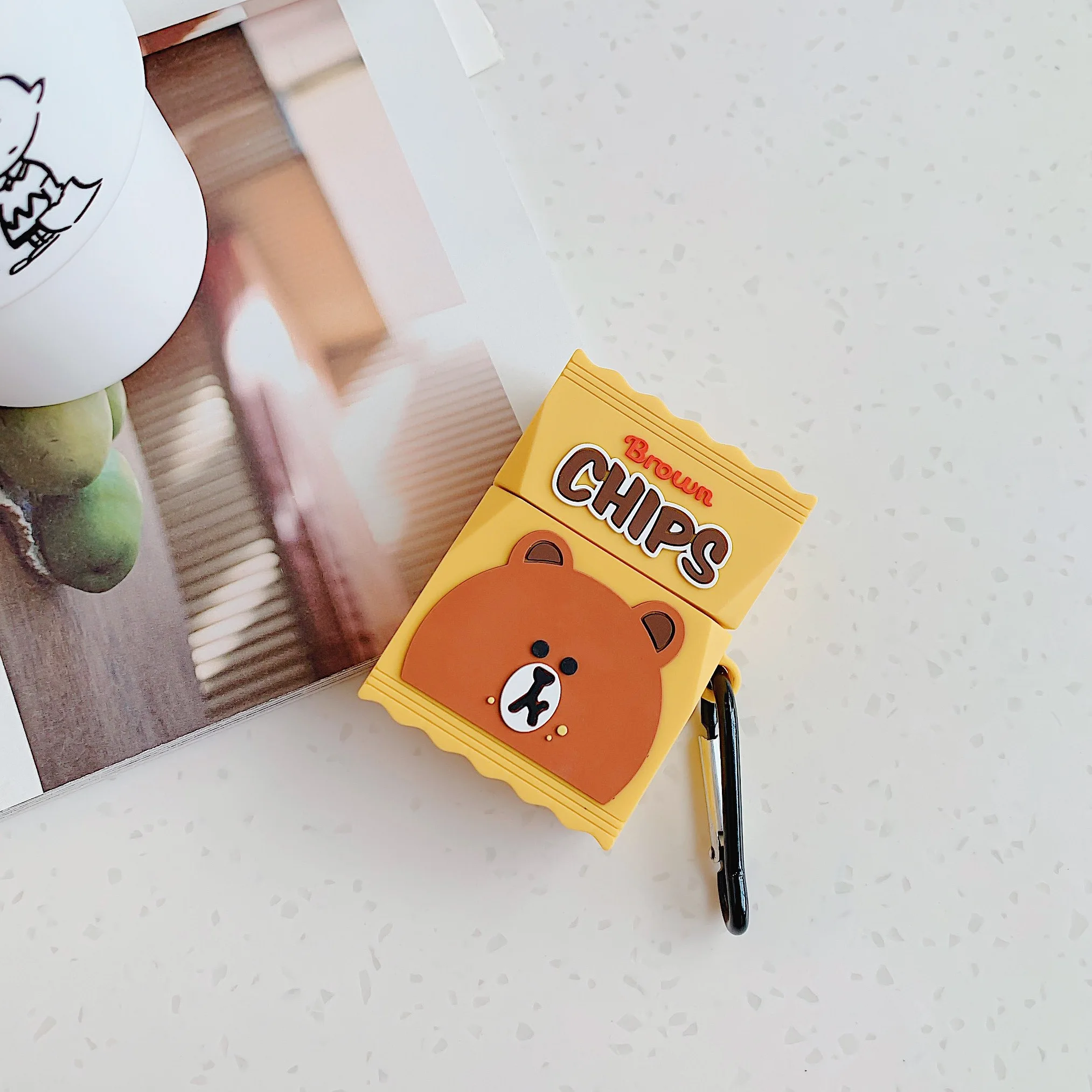 Гамбургер медведь чехол для наушников Airpods силиконовый мультфильм милые