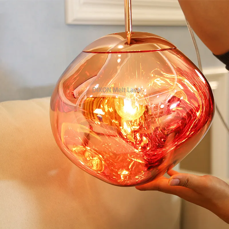 Современный Стеклянный светодиодный светильник потолочный DIXON Melt Lava люстра для