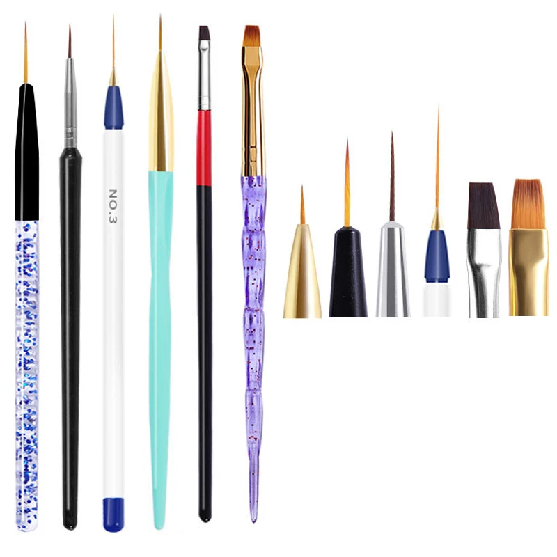 Набор кистей для ногтей 3 шт./компл. кончики рисования линий 3D Ручка сделай сам