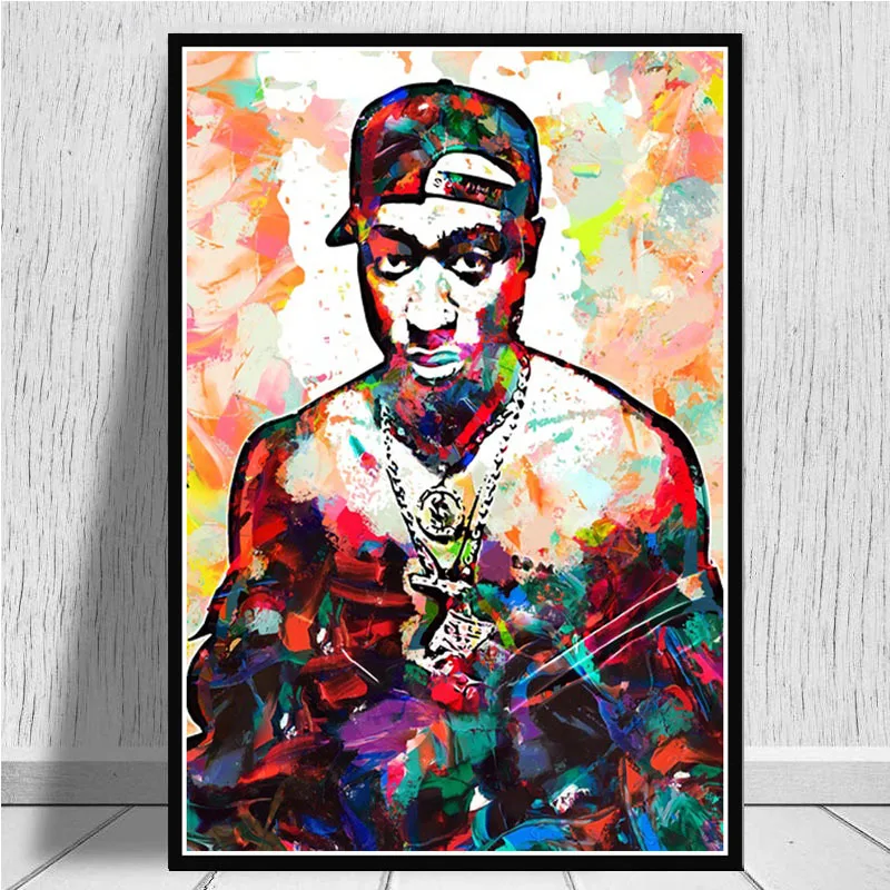 Картина маслом на холсте 2pac Тупак пресловутый Фредди Меркурий Рэппер звезды плакат печатает настенные художественные картины гостиная домашний декор - Цвет: Yellow