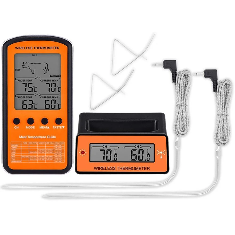 Wireless remote BBQ Thermometer Dual Probe Digital Meat Food Oven new | Дом и сад