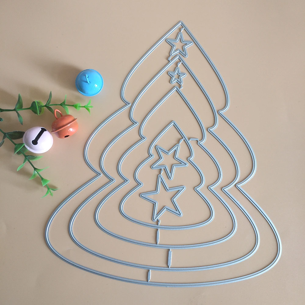 

New 4 Christmas trees Metal Cutting dies Decorative DIY Scrapbooking Steel Craft Die Cut Embossing Paper Cards Stencils