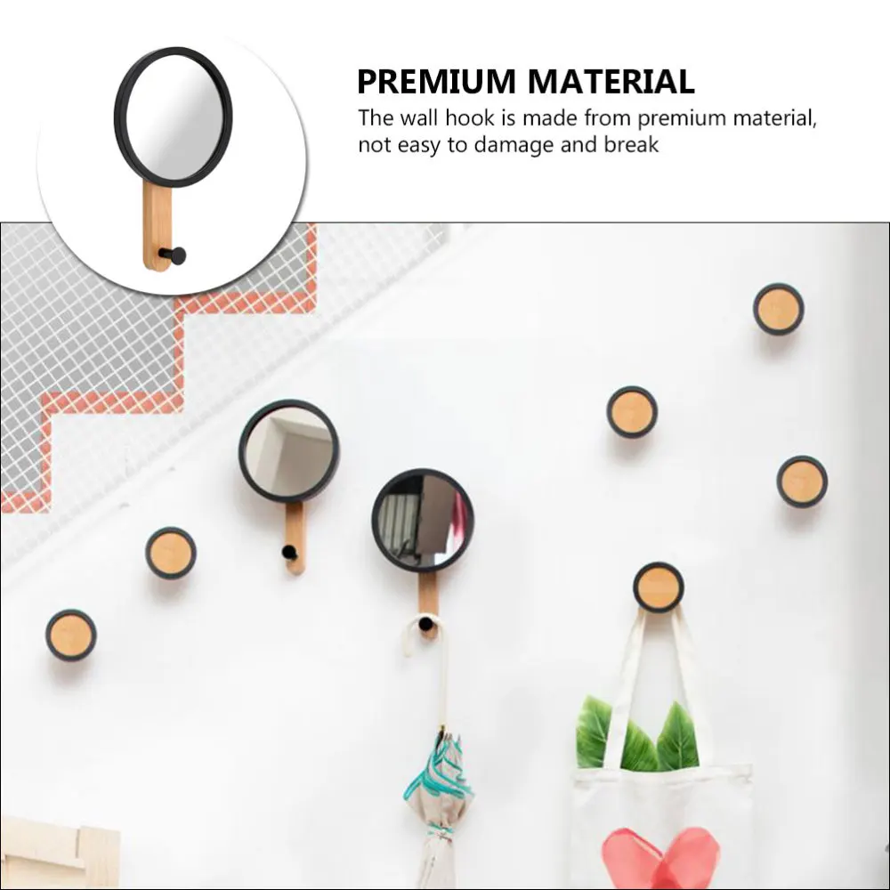 

1PC Simple Porch Hook Decor Hanging Mirror Bamboo Clothes Hook Coat Hat Hook