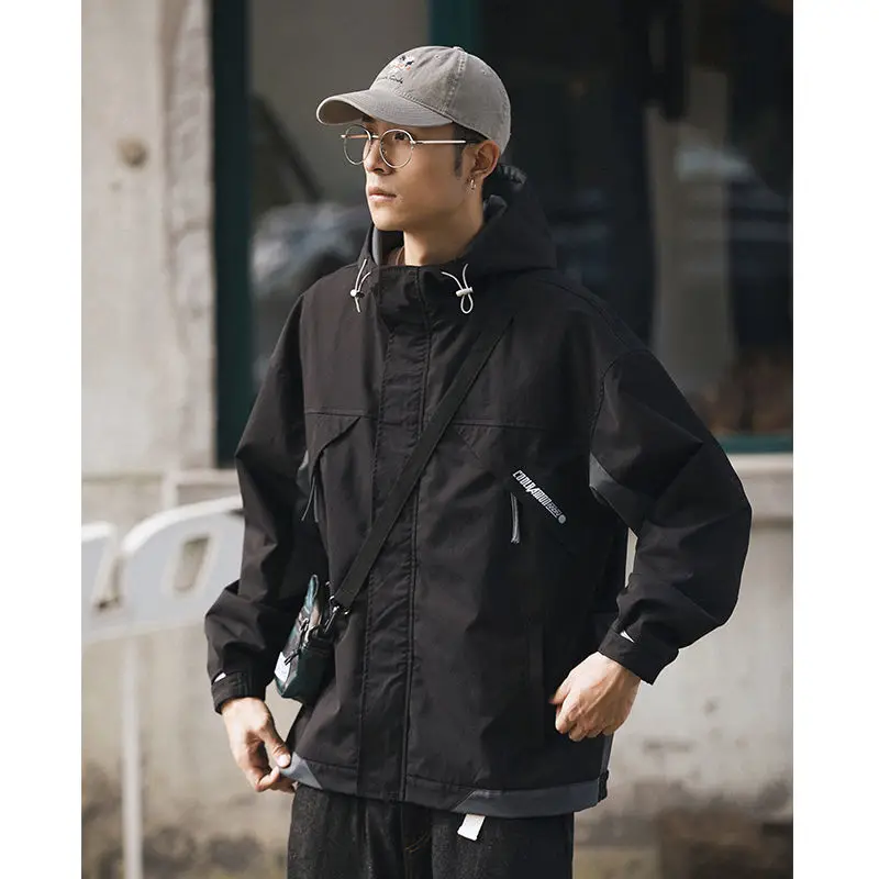

2021 New Spring and Autumn Coat Men's Trend Handsome Loose Tooling Jacket Casual Japanese Versatile Hooded Assault Suit