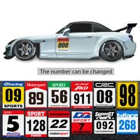 auto car sport racing race number letter side body sticker decal wrap graphics for audi bmw axela fit gk5 scirocco camaro f150