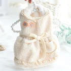 Зимнее пальто для собак, теплое флисовое платье для собаки, пальто с нашивкой в виде подсолнуха, флисовая подкладка, одежда для собак