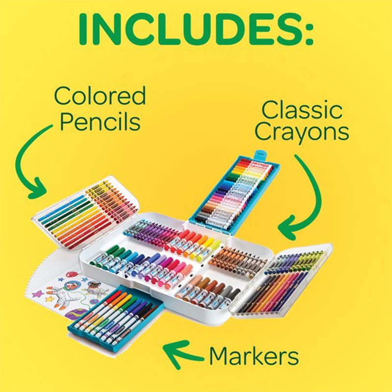 Crayola Ultra Smart Case Art Tool Kit Kids Painting Drawing Set with Multiple Compartment Children Supplies | Игрушки и хобби
