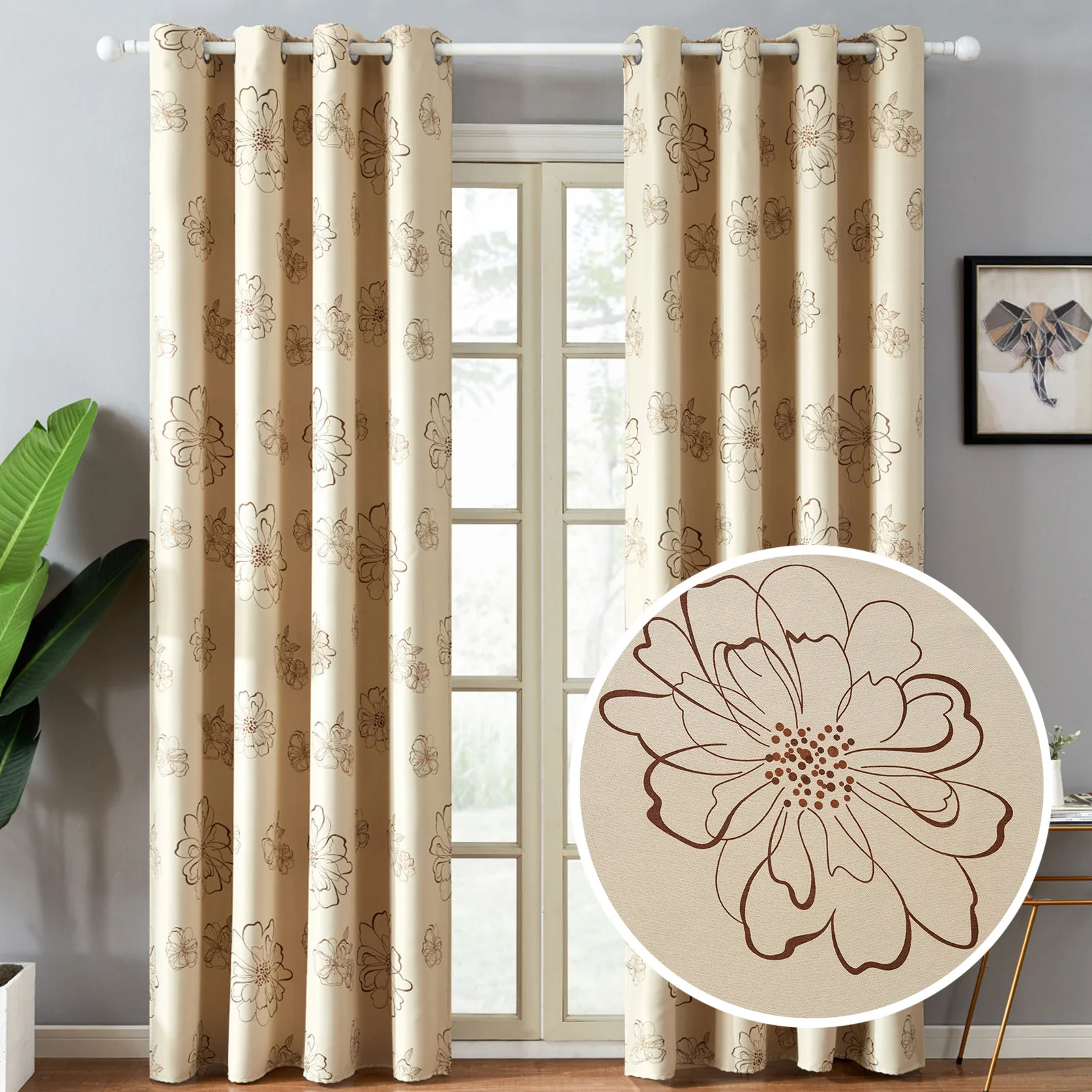 

Topfinel New luxury modern shade blackout curtains for living room the bedroom kitchen room window curtain set blinds drapes