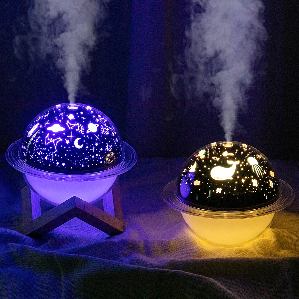 Romantic Planet Lamp Air Humidifier USB Ultrasonic Aroma Essential Oil Diffuser LED Star Sky Projection Light Mist Maker Fogger | Бытовая