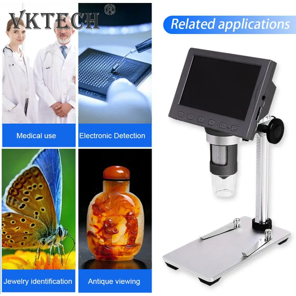 

500X 8LEDs Digital Microscope Electronic Video Microscope 4.5 inch HD LCD Soldering Microscope Phone Repair Magnifier