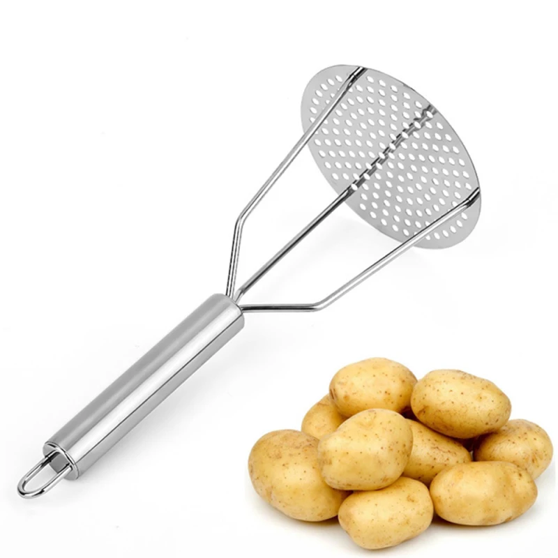 

Stainless Steel Potato Masher With Broad Mashing Plate For Smooth Mashed Potatoes Fruit Vegetable Tools Kitchen Accessories