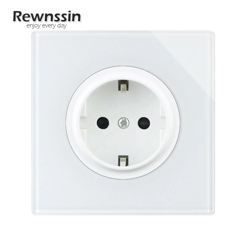 

White Glass Household 20A/45A DP Switch Light Switch EU/FR Socket RJ45 TV Socket Double Usb Outlet HDMI Data Outlet 16A 250V