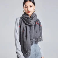 ptah women thick soft cashmere shawl wrap scarf stole autumn winter temperament elegant embroidery large length scarf 19065cm