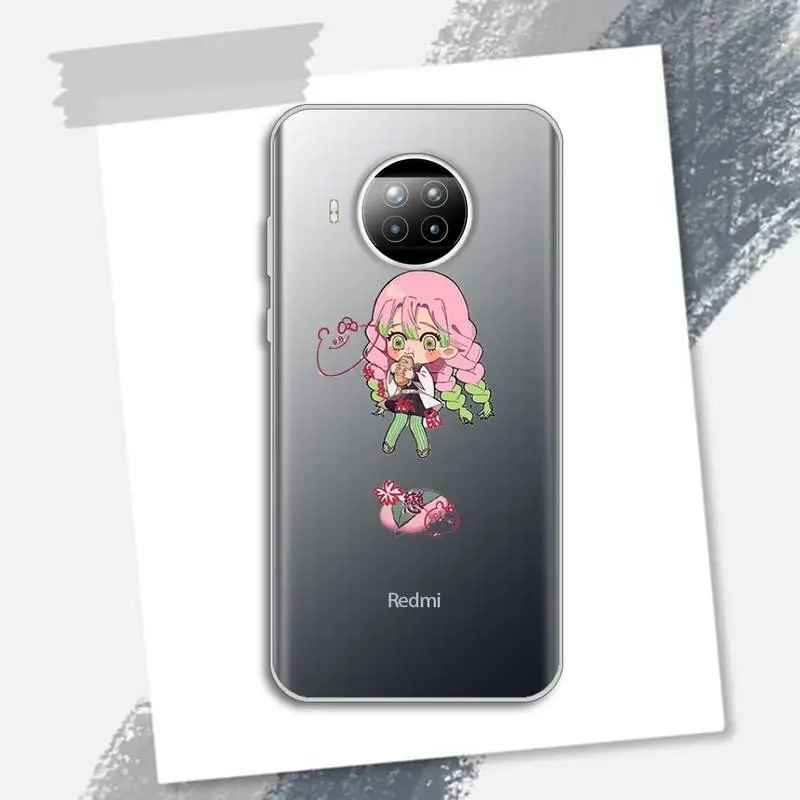 

Demon slayer Phone Case Transparent for Xiaomi Redmi note 10 t 8 9 pro lite 11 high quality Anti-fall capa