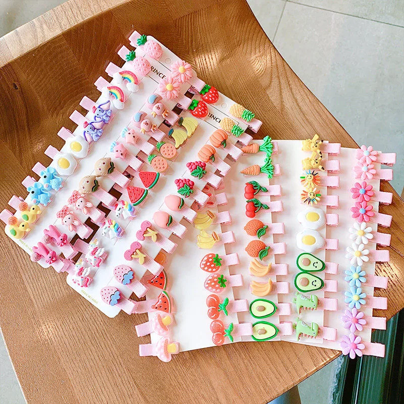 10 шт./компл. заколки для волос в стиле принцессы с героями мультфильмов Единорог