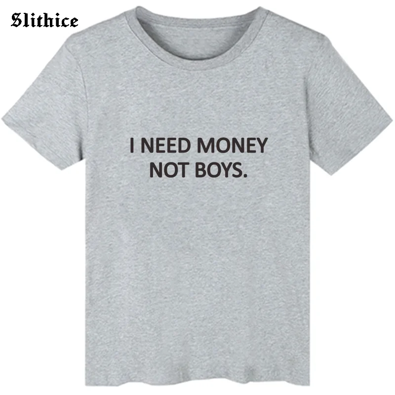 Женская летняя футболка с надписью I NEED MONEY NOT BOYS | одежда
