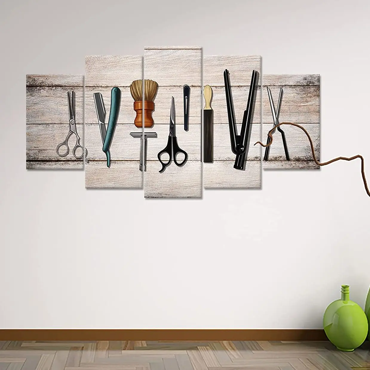 Винтажный парикмахерский инструмент для стрижки волос без рамки 5 шт. HD плакаты