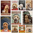 Забавный жестяной знак в стиле ретро с домашними животными Золотая собака счастливый рисунок кофейный декоративный настенный знак для собаки любимый собака подарок для друга 8x12 дюймов