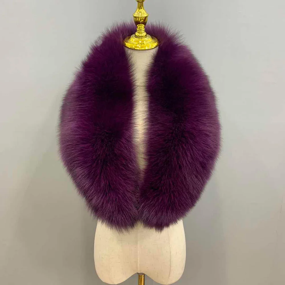 

Fox Fur Collar 100CM Winter Coat Hood Fur Parka Down Coat Scarves With Clip Large Fur Jackets Shawls Fluffy S3736
