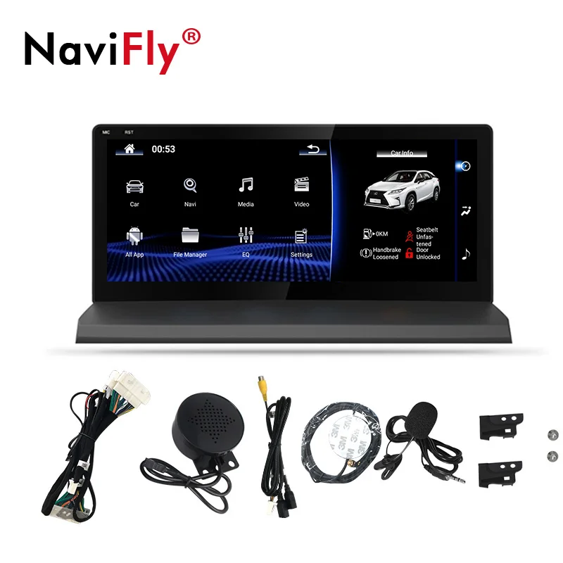 Автомобильный DVD-плеер с радио и аудио для Lexus NX 200t 300h nx200T на Android 9.0 с объемом памяти 4+64 ГБ и разрешением экрана 1920*720 поддерживает GPS, Bluetooth, Wi-Fi, CarPlay, камеру DVR и DAB.