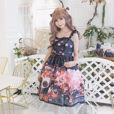 Платье JSK в готическом стиле платье горничной &quotЛолита&quot милое с бантом и