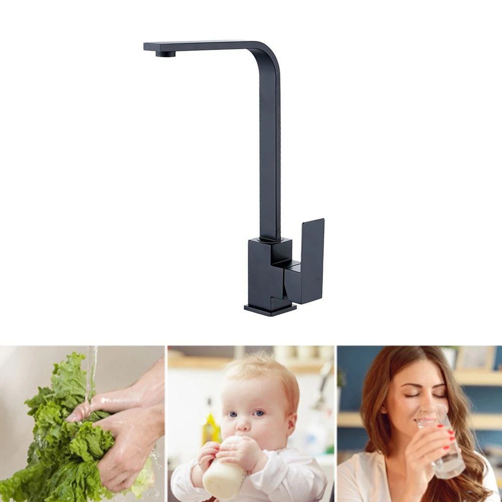 kitchen sink water faucet copper square rotatable faucet g12 single handle swivel spout with aerator deck mounted with hose free global shipping