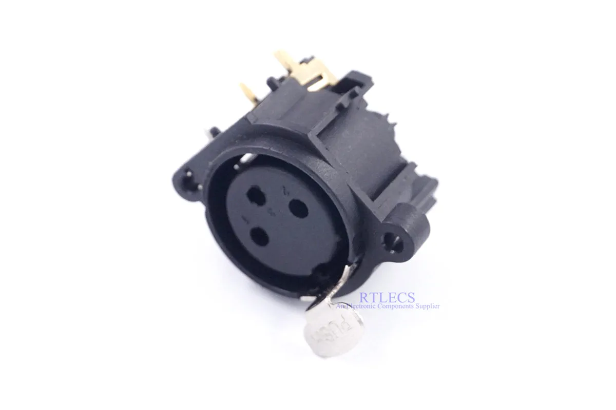 2 шт. 3-полюсное Горизонтальное позолоченное гнездо с прямоугольными сквозными