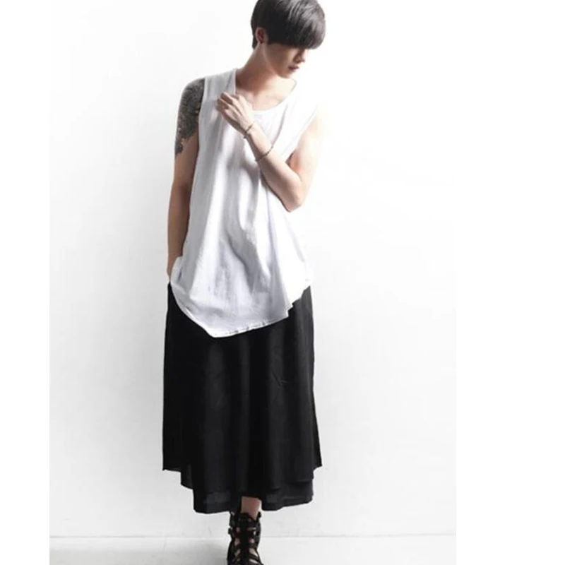 Брюки мужские летние с широкими штанинами повседневные свободные штаны