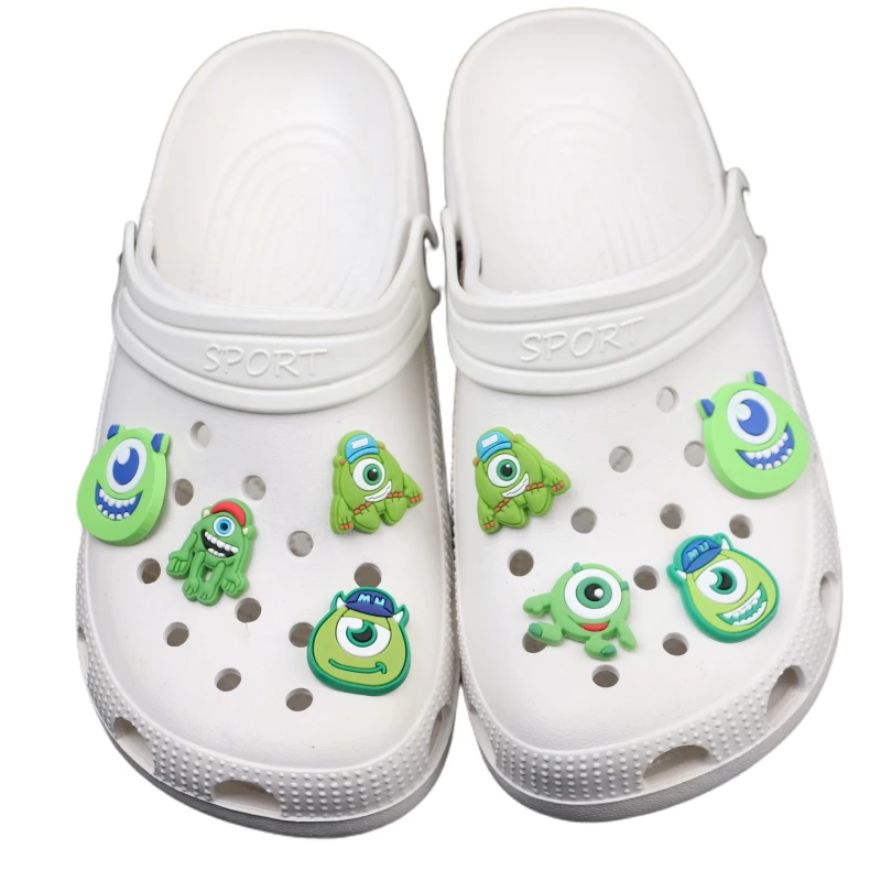 

Туфли-шлепанцы с отверстиями, аниме, милые украшения для Croc Jibz, дизайнерские зеленые монстры, аксессуары для сада, украшение подарок для мал...