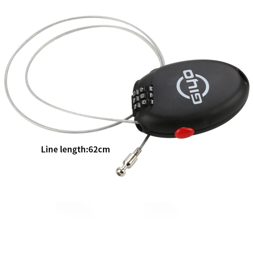 Anti Theft Code Padlock Lock For MTB Bicycle Rock Password Retractable Combination Cable |
