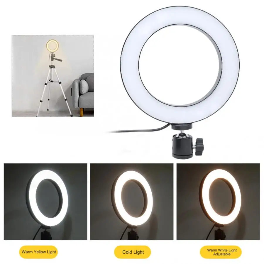 Кольцевой светильник 6 дюймов с регулируемой яркостью светодиодный для