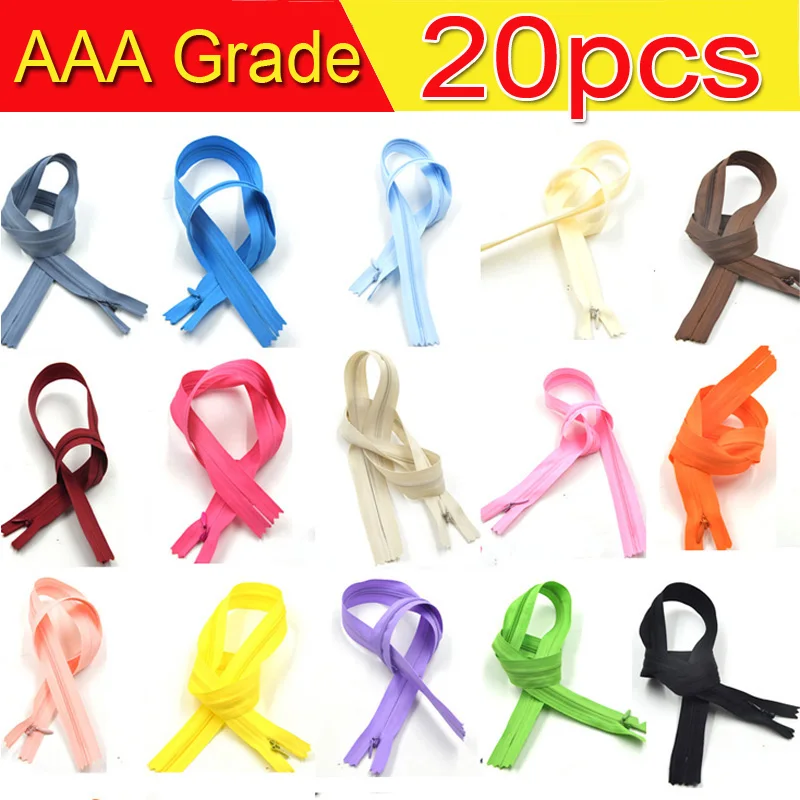 AAA класс 3 #20 шт закрытые невидимые молнии 28 см для подушки платья 60 DIY Швейные