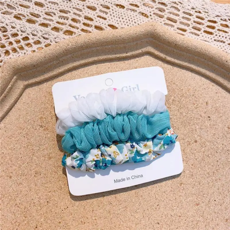 Bandas el&aacute;sticas para el pelo con estampado Floral para ni&ntilde;a, accesorios para el cabello para ni&ntilde;a, herramientas de peinado para ni&ntilde;a, Anillo para el cabello, coletas, ropa para el cabello-4