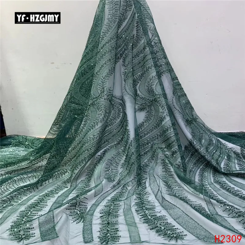 YF HZGJMY африканская ткань кружево темно-синие перья французский Тюль Кружево Последние Свадебные платья блесток вышивка чистая кружевная ткань A1753