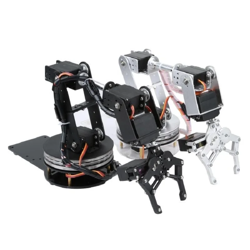 Metal 6 Axis Robot Arm Robotic Manipulator Mechanical Arm with 360 Degree Servo Base DIY Arduino STEM Program Toy Kit Parts