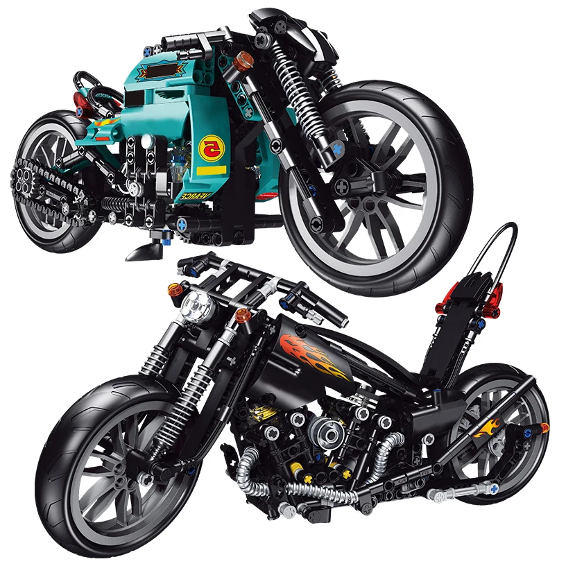 Конструктор городской ретро мотоцикл Локомотив автоцикл высокотехнологичный