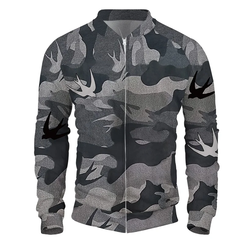 Мужская камуфляжная куртка YOUTHUP однотонная Повседневная Уличная на молнии с