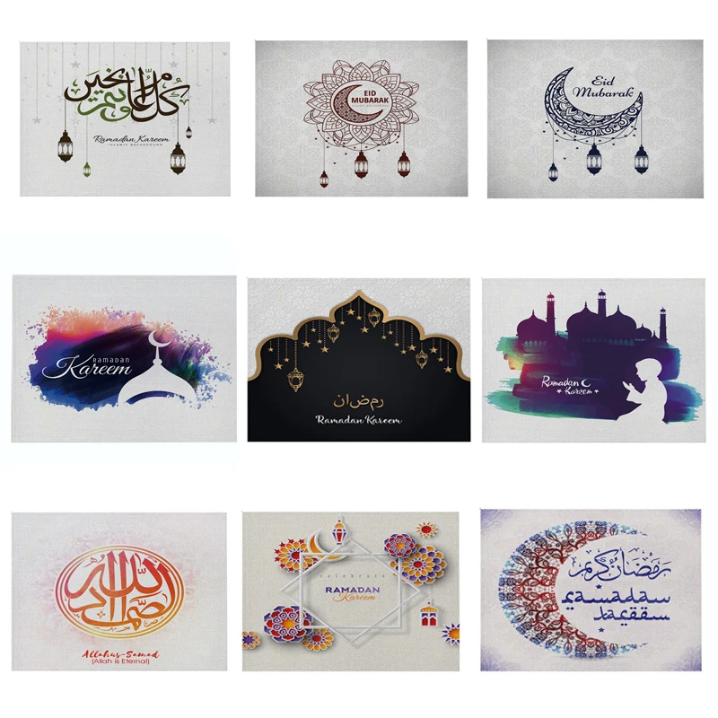 Льняной Рамадан Mubarak столовый стол подставка столовая посуда Подставка для кофе