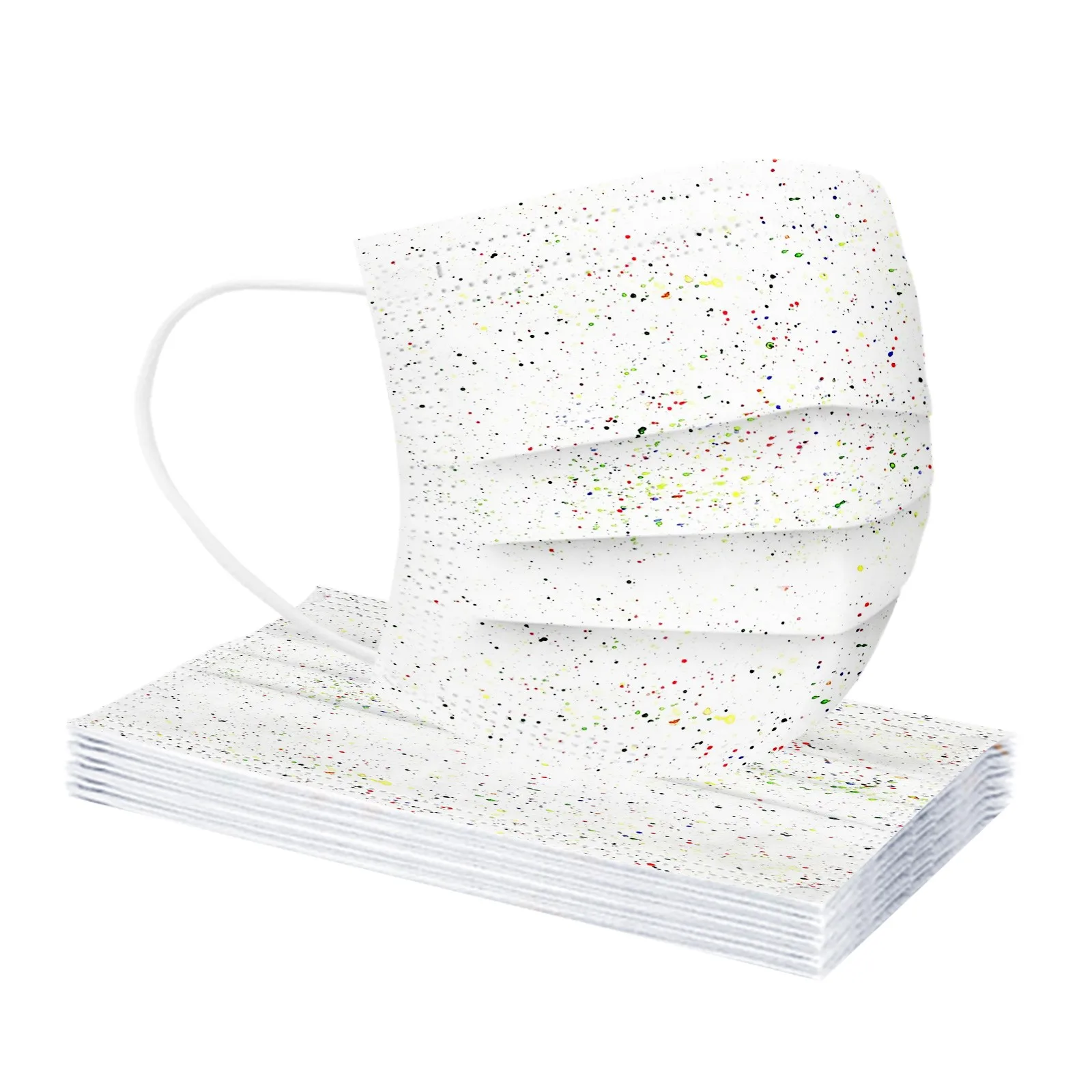 Маска одноразовая трехслойная унисекс с цветочным принтом 10 шт. | Красота и