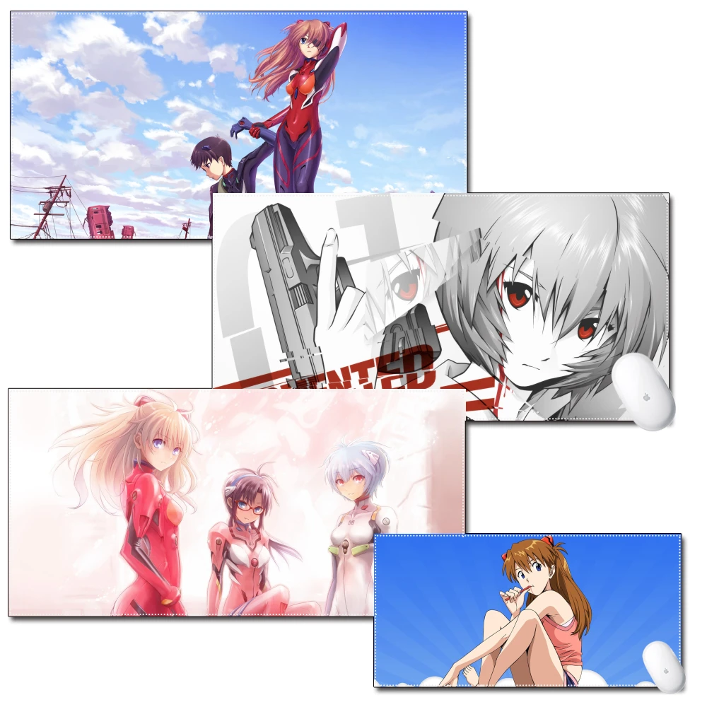 

Large Gaming Pad Cartoon 40x80cm 30x60cm Waterproof Multi-size Natural Rubber Desk Mat NGE Anime Girl