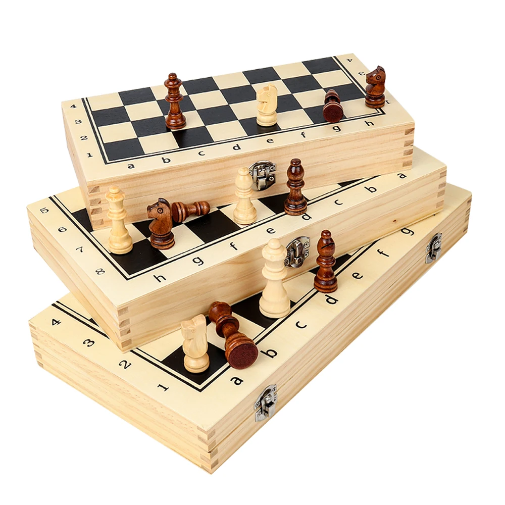 Большой магнитный деревянный Шахматный набор для детей и взрослых Набор пазлов