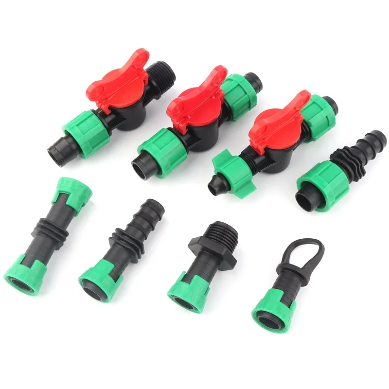 

2pcs 16mm Drip Tape Connectors Drip Irrigation System 16PE Irrigation Water Pipe Hose Connector Valve Garden Water Connectors