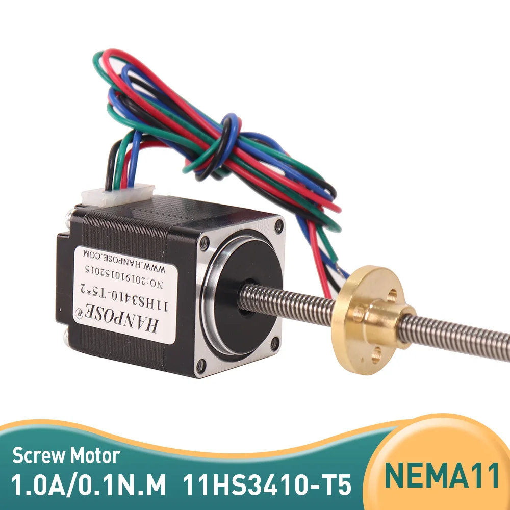 

shaft 5mm 11HS3410-T5 0.1N.m straight screw stepper motor length 200mm 250mm 300mm For beauty medical machine accessories