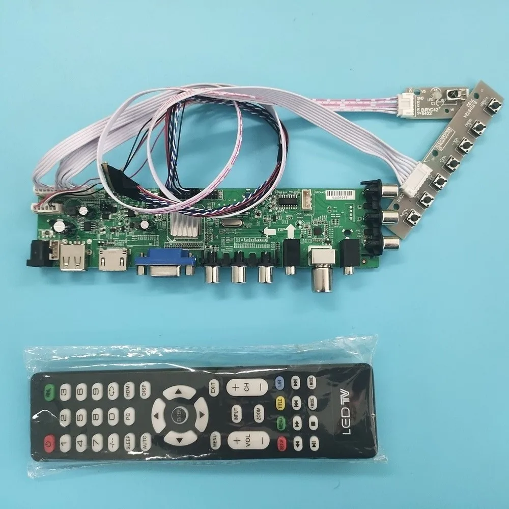 Фото Комплект для N140BGE-LA3/LAA/LB2/LB3, 40-контактная плата контроллера сигнала 1366X768 DVB-T, дистанционный телевизор LVDS, USB AV, VGA, светодиод HDMI, цифровой WLED 14 дюймов №1