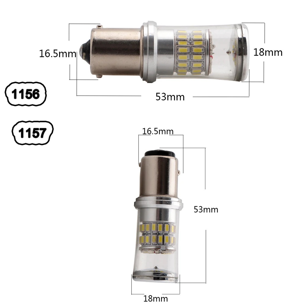 10X DC12V 3014 48 SMD 1156 BA15S 1157 BAY15D белого и красного цветов Янтарная линза СВЕТОДИОДНАЯ