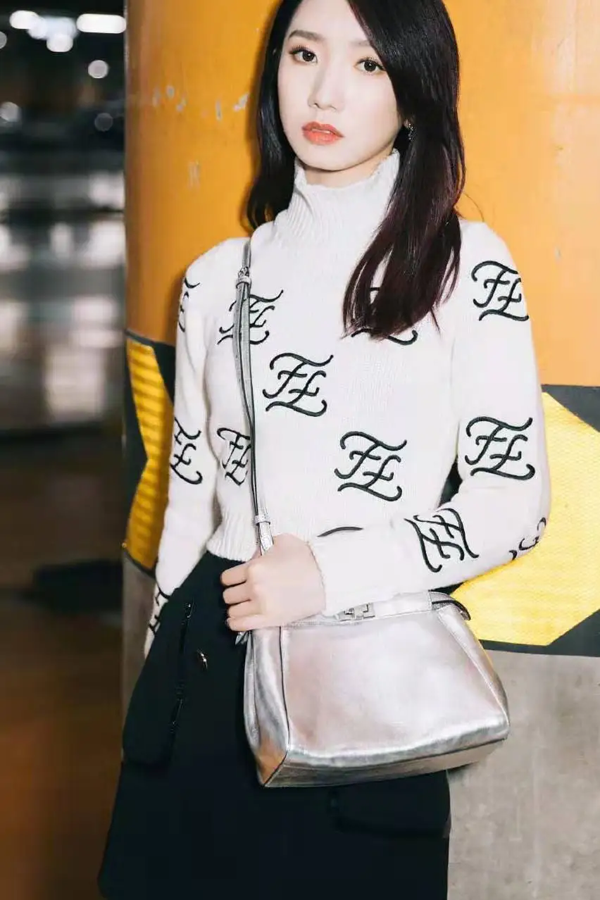 

New Toki Maggie Turtle Sweater Femme Long Sleeve Knitted Basic Top Fashion letters advocating a particular Korean Pullover